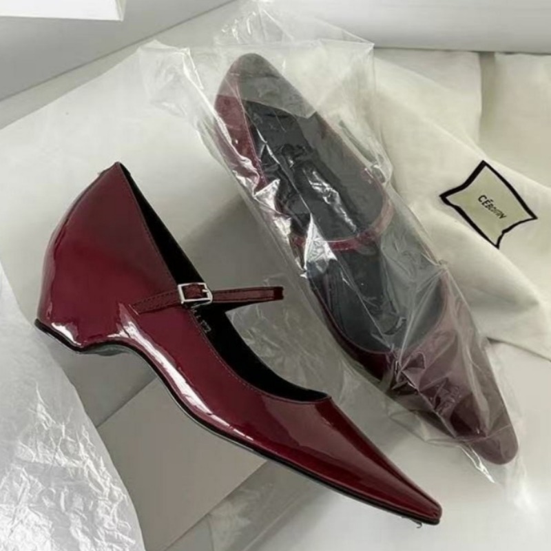 Women Shoes Sandals - รองเท้าส้นเตารีดแบบแมรี่เจน ดีไซน์หวานหรูหรา รุ่นใหม่ล่าสุดปี 2026 สำหรับผู้หญิง หัวแหลม