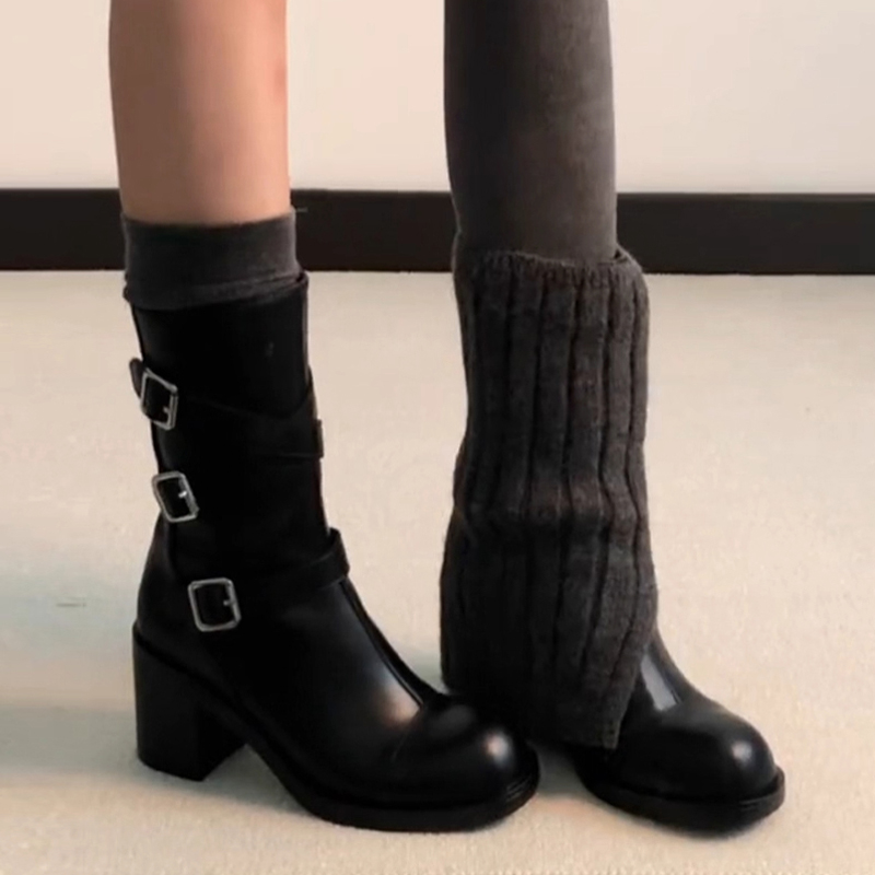 Women'S Shoes In Size 12 - รองเท้าบูทส้นสูงดีไซน์เนอร์สำหรับผู้หญิง รองเท้าหนังหรูหรา รองเท้าบูทกันหนาวบุขนสำหรับฤดูหนาวปี 2025 รองเท้าบูทหุ้มข้อแบบหนา รองเท้าบูทแบบมีหัวเข็มขัด