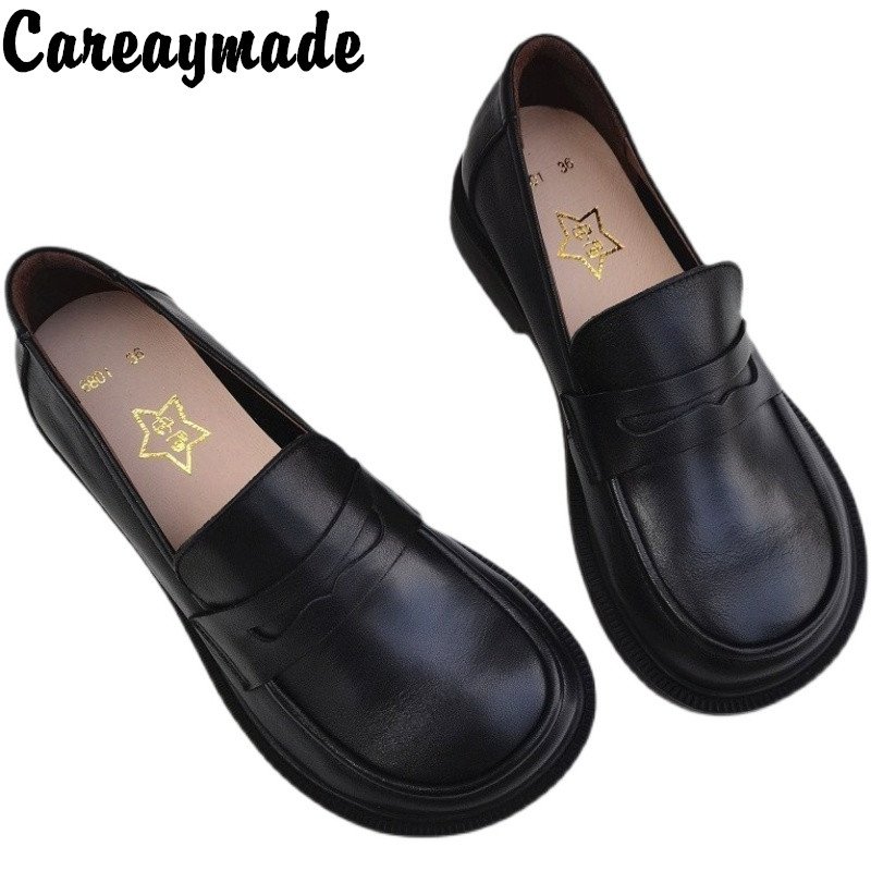 Women'S Shoes To Men'S Size - Careaymade-ผู้หญิงรองเท้าบนรองเท้า Oxford สำหรับผู้ชายรองเท้าหนัง Cowhide ชายทำงานรองเท้าฤดูใบไม้ผลิฤดูใบไม้ร่วงขนาดใหญ่ขนาดรองเท้า