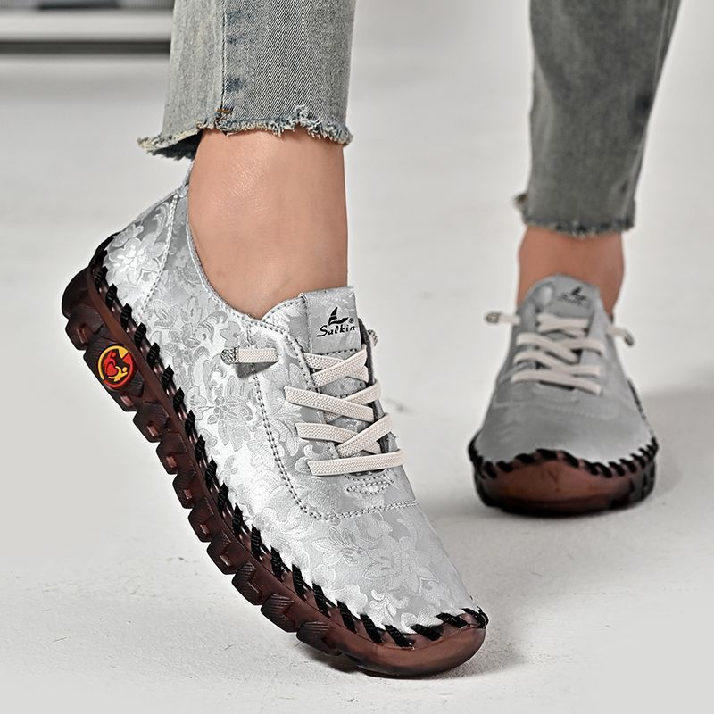 Oxford Lace Up Women - รองเท้าอ็อกซ์ฟอร์ดแบบใหม่ ดีไซน์ไม่ซ้ำใคร ไซส์ 43 44 รองเท้าโลฟเฟอร์หนังแท้สำหรับผู้หญิง