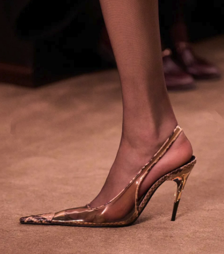 Women'S Shoes Paris - รองเท้าส้นสูงแบบใสลายหนังงูทรงแหลม ดีไซน์หรูหรา รุ่นใหม่ปี 2026 สำหรับงานปาร์ตี้ ทำจากหนัง