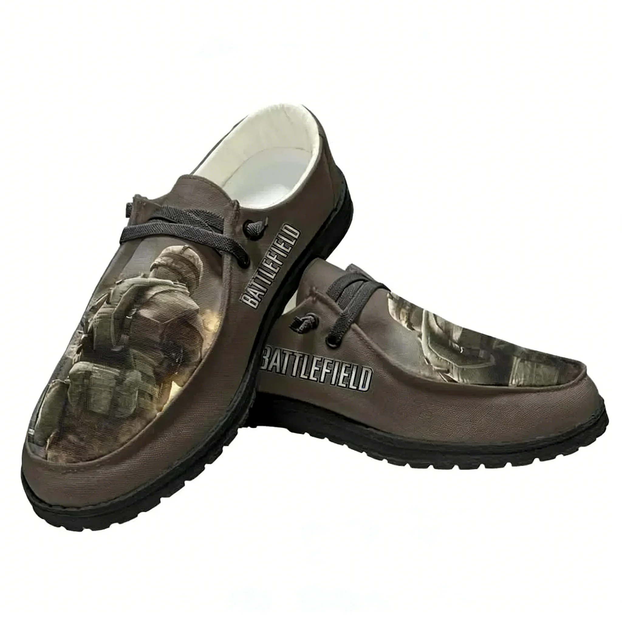 Oxford Lace Up Women - รองเท้าลำลองสไตล์แบทเทิลฟิลด์ รองเท้าพื้นเรียบสำหรับผู้ชายและผู้หญิง ระบายอากาศได้ดี เหมาะสำหรับใส่ในบ้านและนอกบ้าน น้ำหนักเบา รองเท้าคู่รัก