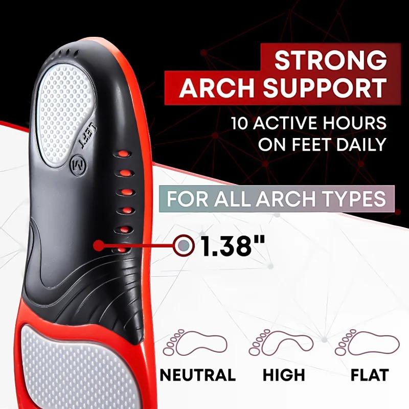 Women'S Shoes For Plantar Fasciitis - แผ่นรองรองเท้าซิลิโคนเจลพรีเมียมสำหรับรองเท้าผู้ชายผู้หญิง รองรับอุ้งเท้าแบบออร์โธปดิกส์ แผ่นรองรองเท้าสำหรับเล่นกีฬา สำหรับเท้าแบน รองรับฝ่าเท้า ป้องกันโรครองช้ำ