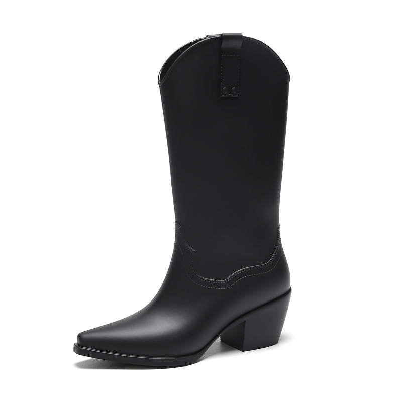 Women'S Shoes Neuropathy - รองเท้าบู๊ตส้นสูงแฟชั่นของผู้หญิงรองเท้าบูทหน้าฝนยาวรองเท้าบู๊ตอัศวินดำรองเท้ายางนิ่มกันน้ำ