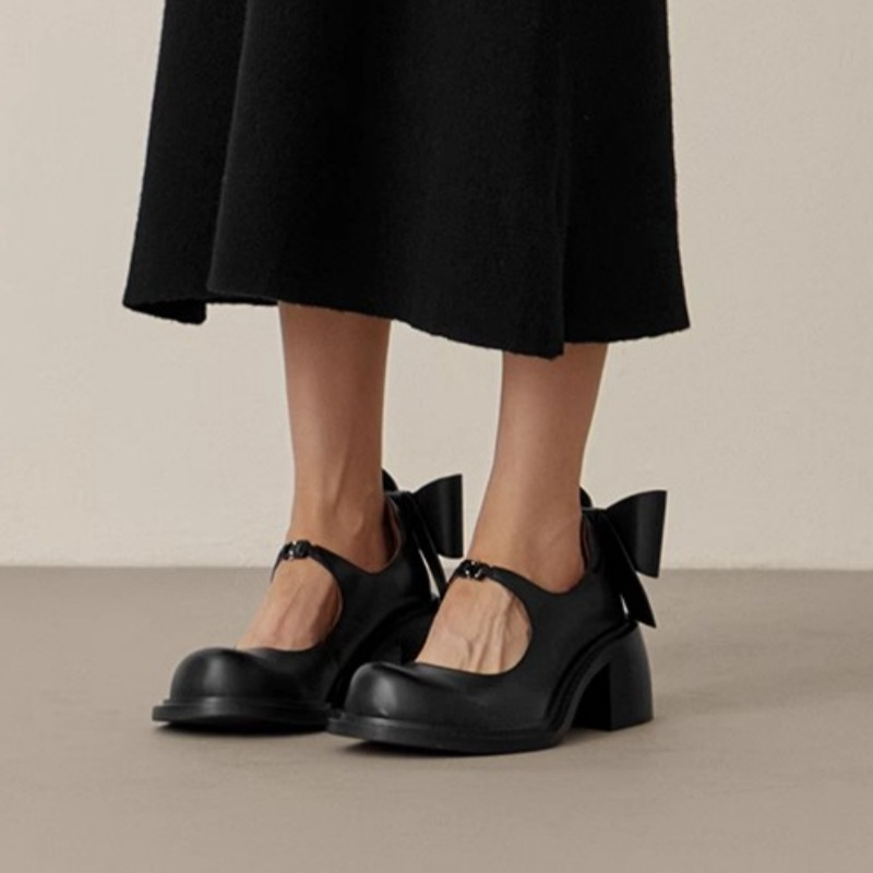 Women'S Shoes Big Feet - หวานน่ารักสไตล์ผู้หญิงรองเท้า Mary Janes ผีเสื้อดิบส้นรองเท้าผู้หญิงขนาด 35-43 สายคล้องคอหนุ่ม