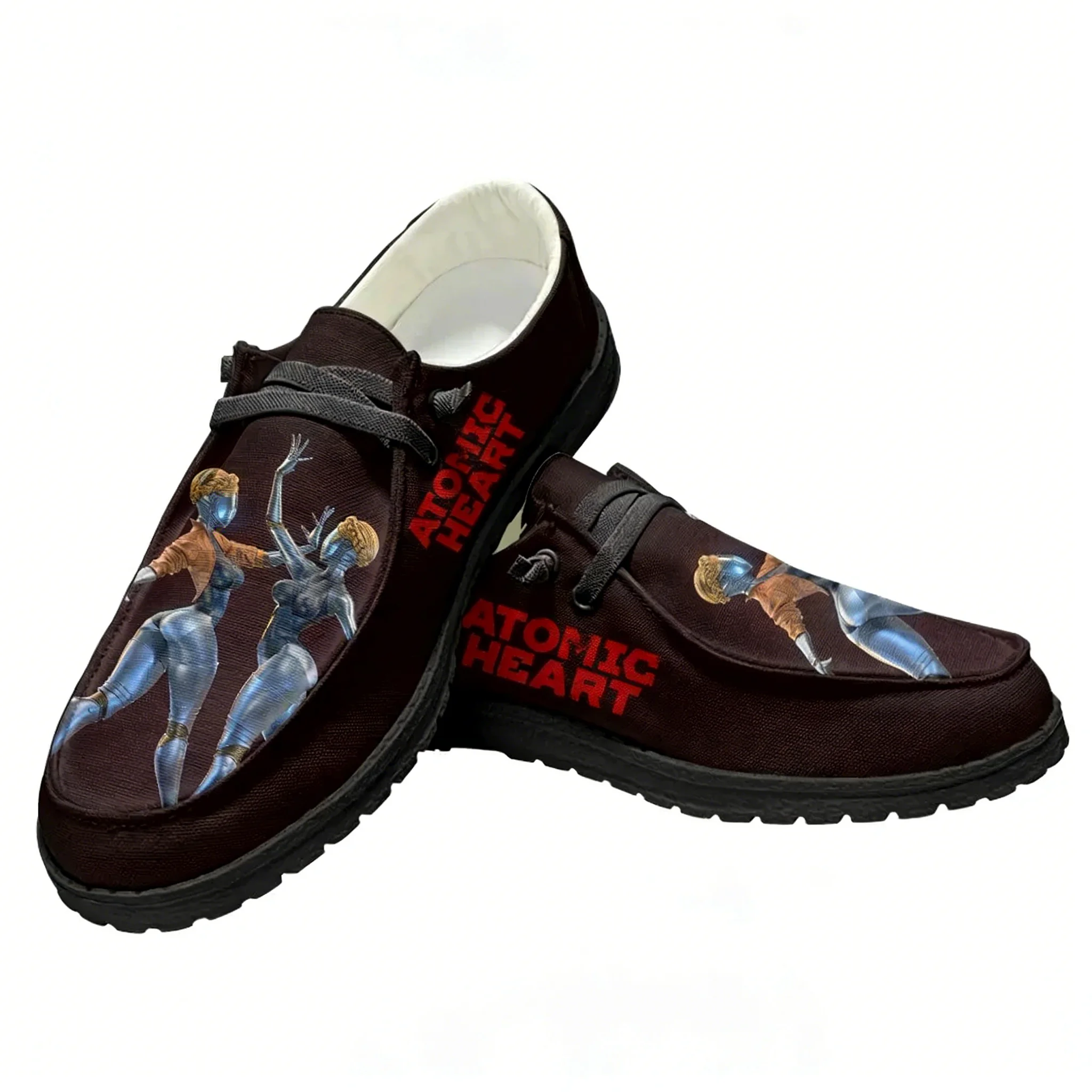 Oxford Lace Up Women - รองเท้าลำลอง Atomic Heart รองเท้าพื้นเรียบสำหรับผู้ชายและผู้หญิง ระบายอากาศได้ดี เหมาะสำหรับใส่ในบ้านและนอกบ้าน