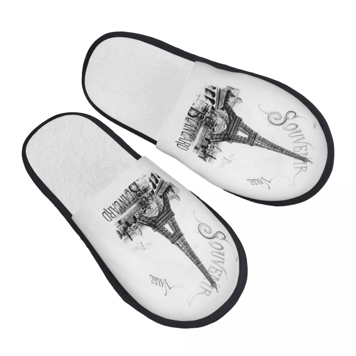 Women'S Shoes Paris - รองเท้าแตะพิมพ์ลายหอไอเฟลสำหรับผู้หญิง ของที่ระลึกจากปารีส ฝรั่งเศส รองเท้าแตะนุ่ม อุ่นสบาย ทำจากเมมโมรี่โฟม