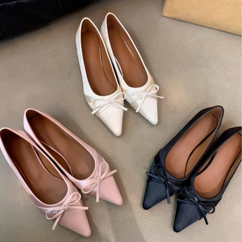 Women Shoes Sandals - รองเท้าแตะแฟชั่นผ้าชีฟองสไตล์ใหม่สำหรับฤดูร้อน ประดับโบว์หวานๆ สวมใส่สบาย เหมาะสำหรับใส่กลางแจ้ง ปี 2026