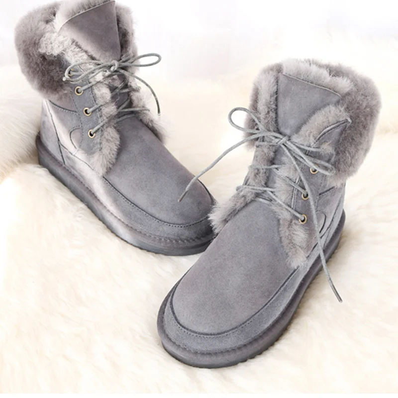 Women Shoes In Australia - รองเท้าบูทผู้หญิงออสเตรเลีย 2025 หนังแกะแท้ รองเท้าบูทหิมะขนแกะ รองเท้าบูทขนแกะ พื้นเรียบกันลื่น