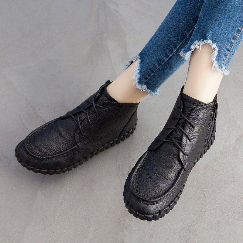 จริงหนังรองเท้าผู้หญิงฤดูใบไม้ - Oxford Lace Up Women บทวิจารณ์และราคา