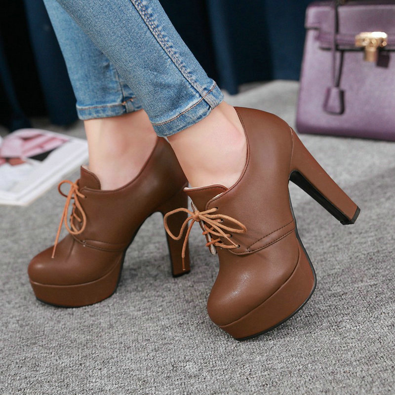 รองเท้าเดอร์บี้แบบผูกเชือก ส้น - Women'S Shoes Big Feet บทวิจารณ์และราคา