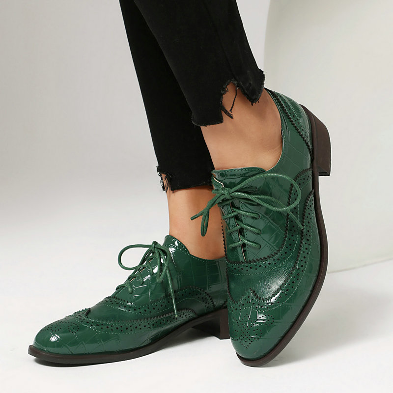 รองเท้าอ็อกซ์ฟอร์ดลายหินสำหรับ - Oxford Lace Up Women บทวิจารณ์และราคา
