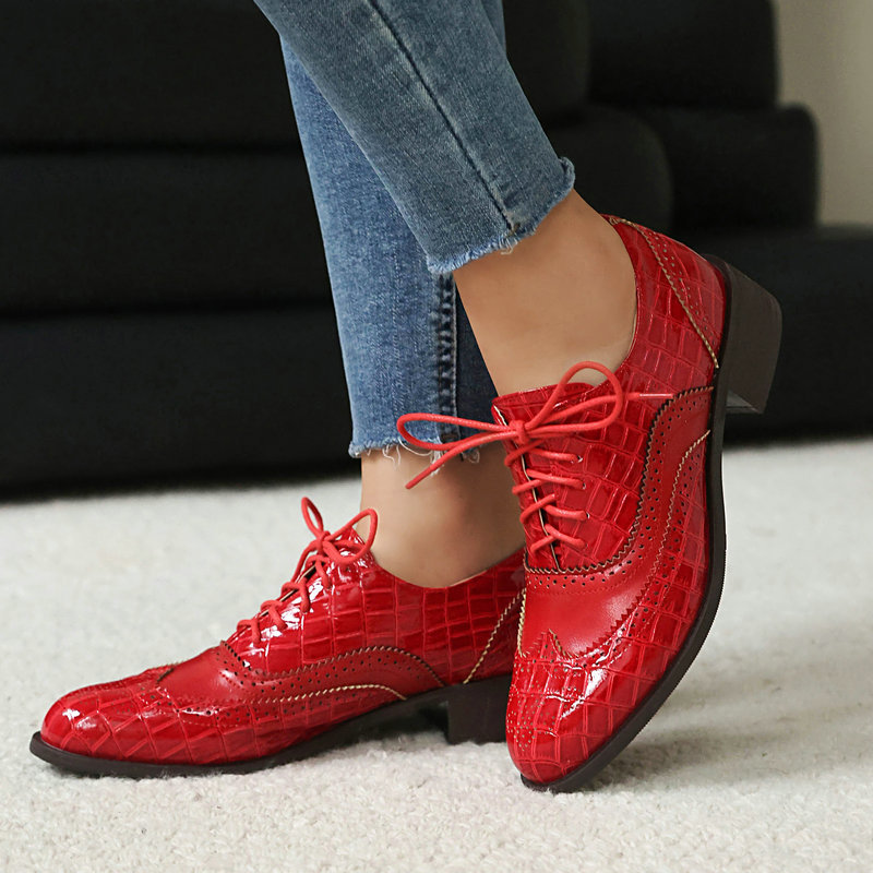 รองเท้าอ็อกซ์ฟอร์ดลายหินสำหรับ - Oxford Lace Up Women บทวิจารณ์และราคา