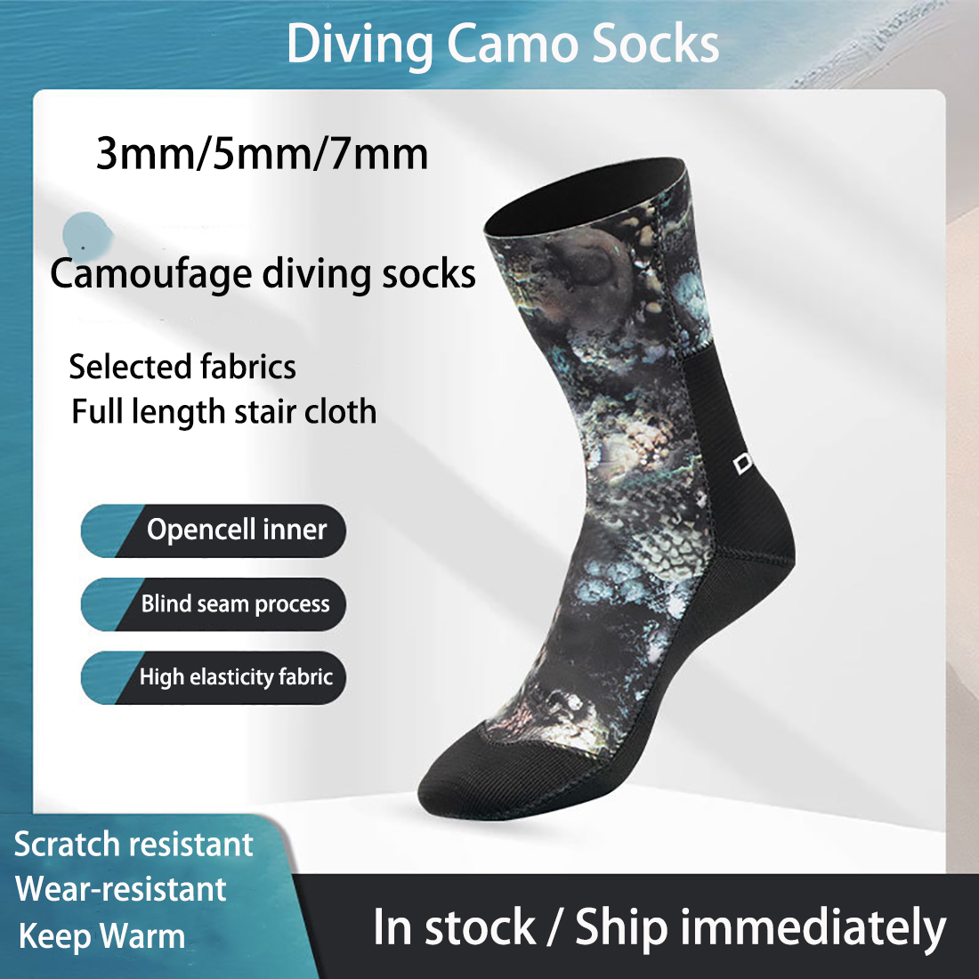 3/5/7mm Neoprene Camo ดําน้ําถ - Women'S Shoes Neuropathy บทวิจารณ์และราคา