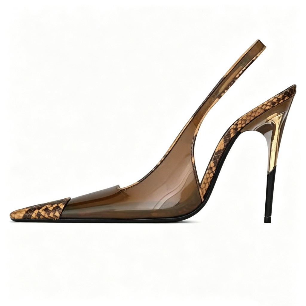 รองเท้าส้นสูงแบบใสลายหนังงูทรง - Women'S Shoes Paris บทวิจารณ์และราคา