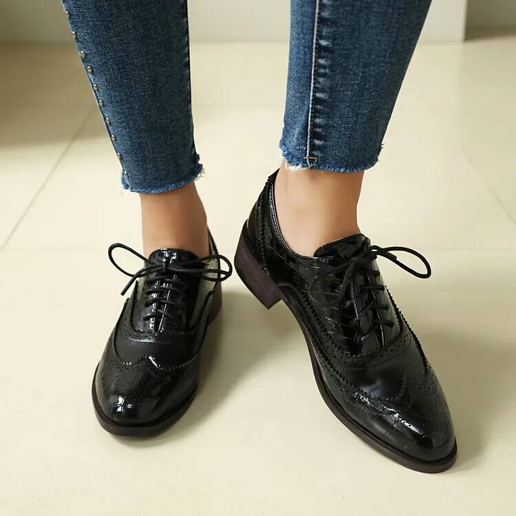 รองเท้าส้นเตี้ยแบบผูกเชือก รอง - Oxford Lace Up Women บทวิจารณ์และราคา