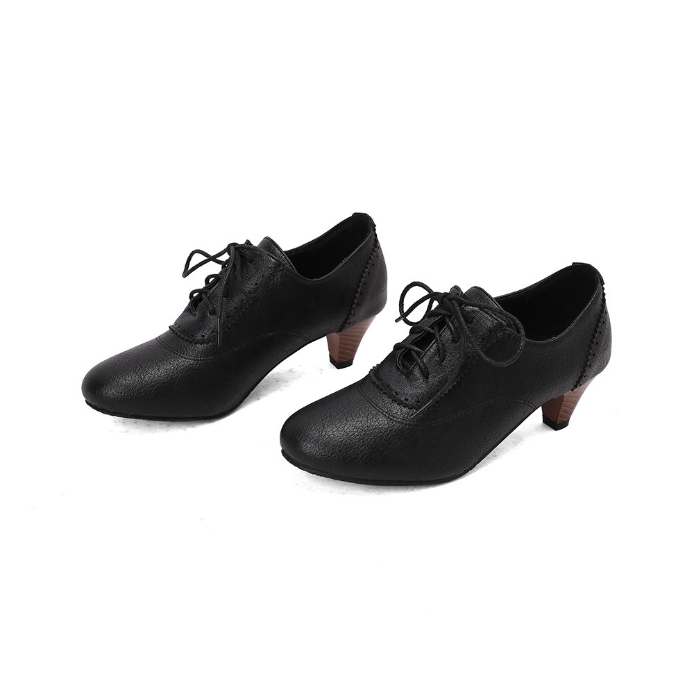   รองเท้าส้นสูงแบบผูกเชือกสีน้ - Oxford Lace Up Women บทวิจารณ์และราคา
