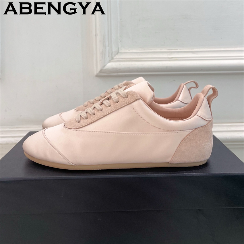 สีชมพูซาตินรอบนิ้วเท้าแบบผูกเช - Oxford Lace Up Women บทวิจารณ์และราคา