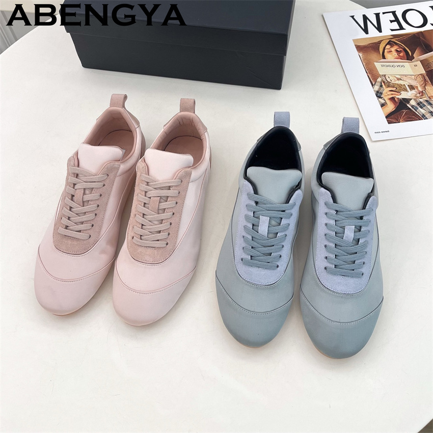 สีชมพูซาตินรอบนิ้วเท้าแบบผูกเช - Oxford Lace Up Women บทวิจารณ์และราคา