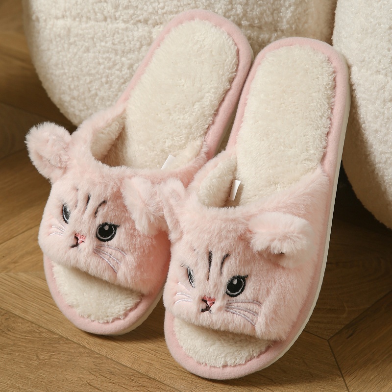 รองเท้าแตะขนนุ่มลายแมวน่ารักสำ - Women Shoes For Winter บทวิจารณ์และราคา