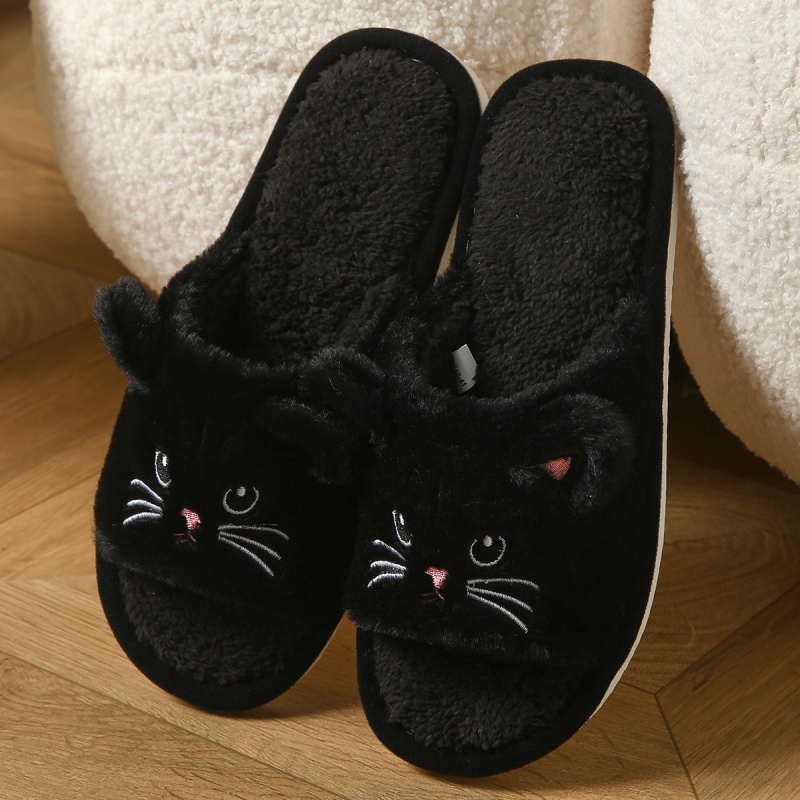 รองเท้าแตะขนนุ่มลายแมวน่ารักสำ - Women Shoes For Winter บทวิจารณ์และราคา