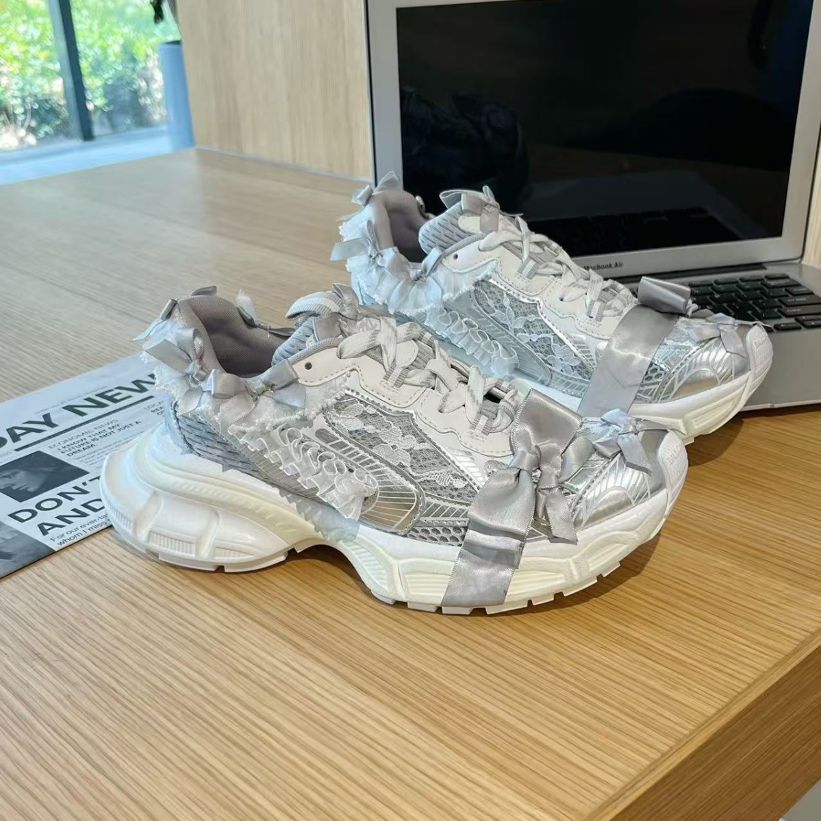 ฤดูร้อนผู้ใหญ่หญิงลูกไม้หนาด้า - Women'S Shoes Paris บทวิจารณ์และราคา