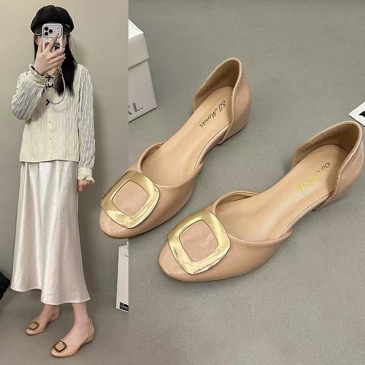 รองเท้าส้นเตี้ยแบบมีหัวเข็มขัด - Women Shoes Sandals บทวิจารณ์และราคา