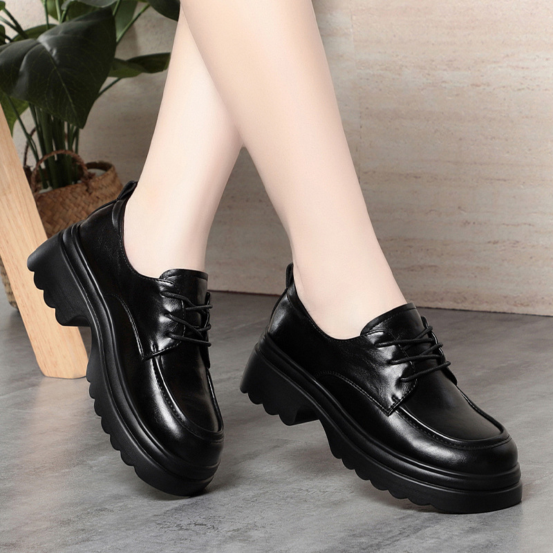 รองเท้าหนังนิ่มทรงอ็อกซ์ฟอร์ดแ - Oxford Lace Up Women บทวิจารณ์และราคา