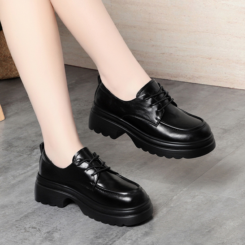 รองเท้าหนังนิ่มทรงอ็อกซ์ฟอร์ดแ - Oxford Lace Up Women บทวิจารณ์และราคา